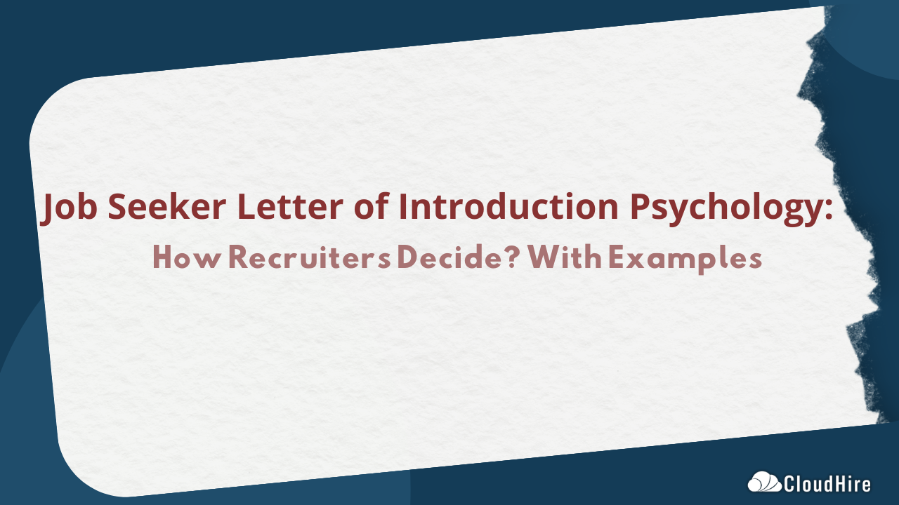 Job Seeker Letter of Introduction